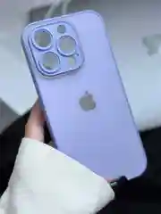 Лавандовый чехол для iPhone 15, 15 Plus, 15 Pro, 15 Pro Max, со стеклянной панелью и защитой камеры