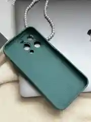 Зеленый чехол для iPhone 15, 15 Plus, 15 Pro, 15 Pro Max, со стеклянной панелью и защитой камеры