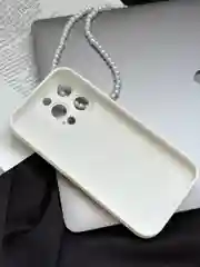 Белый чехол для iPhone 15, 15 Plus, 15 Pro, 15 Pro Max, со стеклянной панелью и защитой камеры