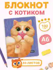 Бордовый блокнот А6 80 листов. Скетчбук карманный MeowBook от MyArt. Проф-Пресс