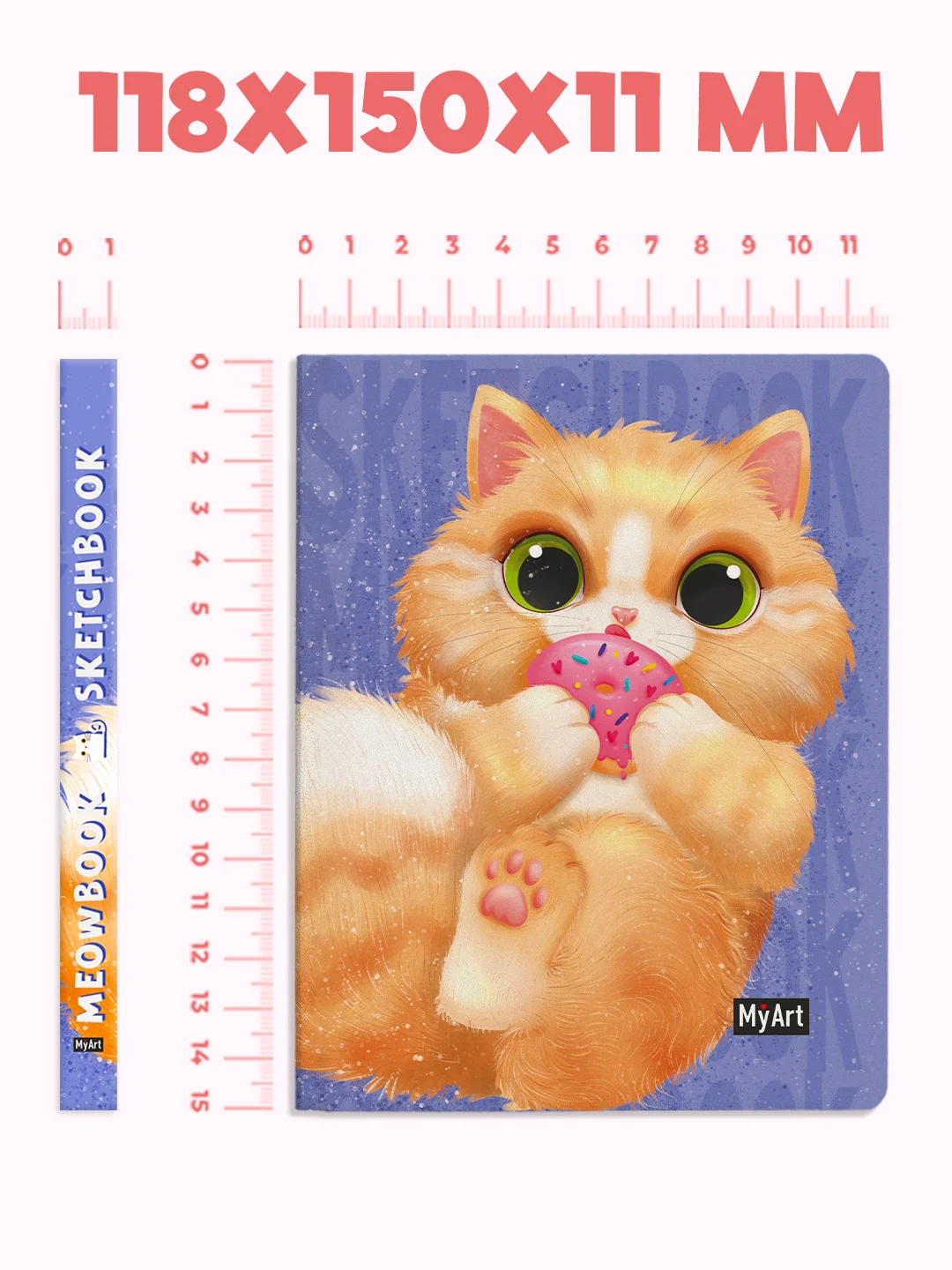 Лазурный блокнот А6 80 листов. Скетчбук карманный MeowBook от MyArt. Проф-Пресс