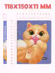 Лазурный блокнот А6 80 листов. Скетчбук карманный MeowBook от MyArt. Проф-Пресс