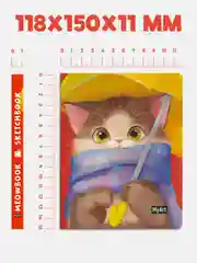 Желтый блокнот А6 80 листов. Скетчбук карманный MeowBook от MyArt. Проф-Пресс