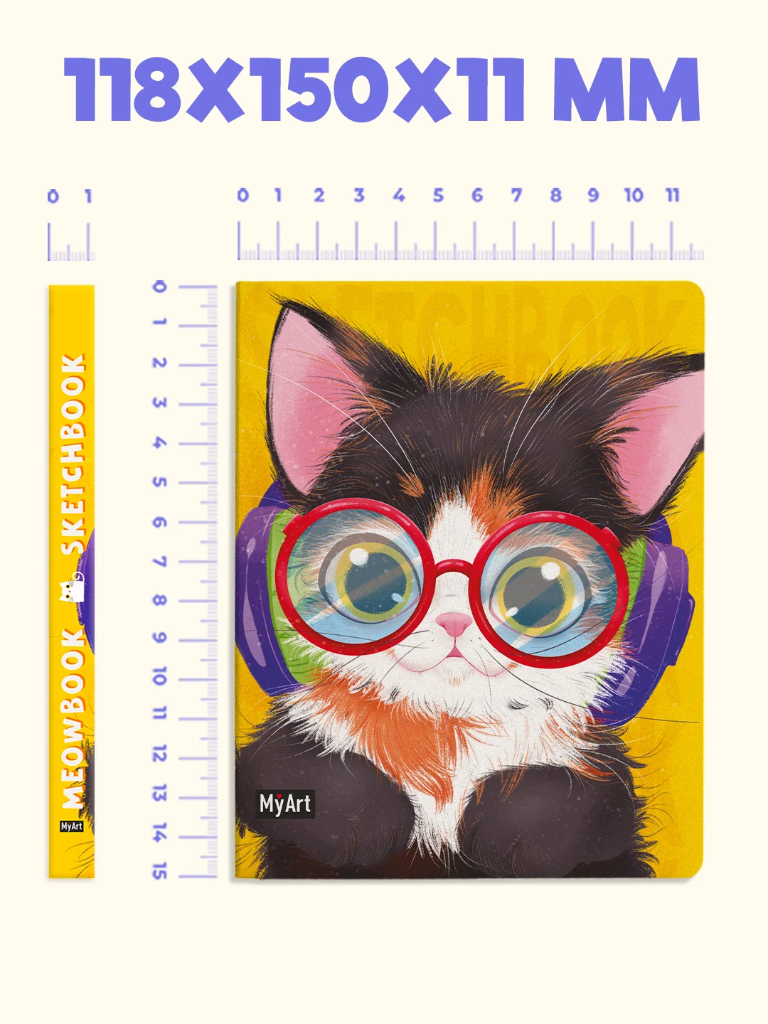 Коричневый блокнот А6 80 листов. Скетчбук карманный MeowBook от MyArt. Проф-Пресс