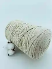 Шнур для макраме, 100% хлопок, 3мм, 300м, нитки для плетения панно, бело-молочный