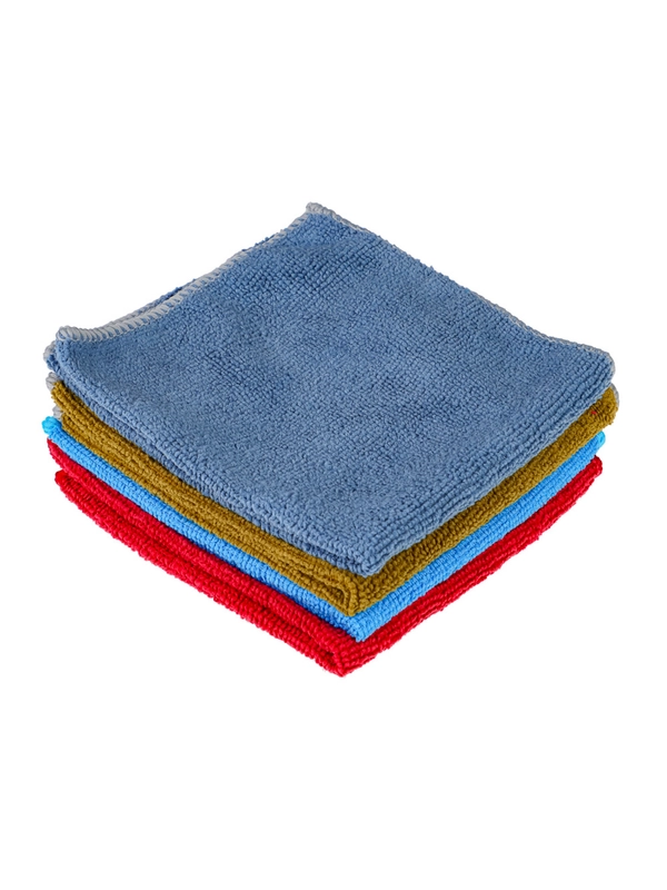 Набор салфеток из микрофибры, универсальные, 4 штуки, 30x30 см, 220 г/кв.м., 4 цвета
