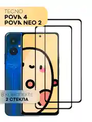 1-2 шт стекло для Tecno Pova 4, Tecno Pova Neo 2 защитное КАРТОФАН с олеофобным покрытием