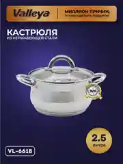 Кастрюля Valleya VL6618, 2,5 л