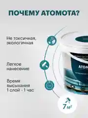 Краска Atomota Люксори интерьерная моющаяся матовая белая, 1 л