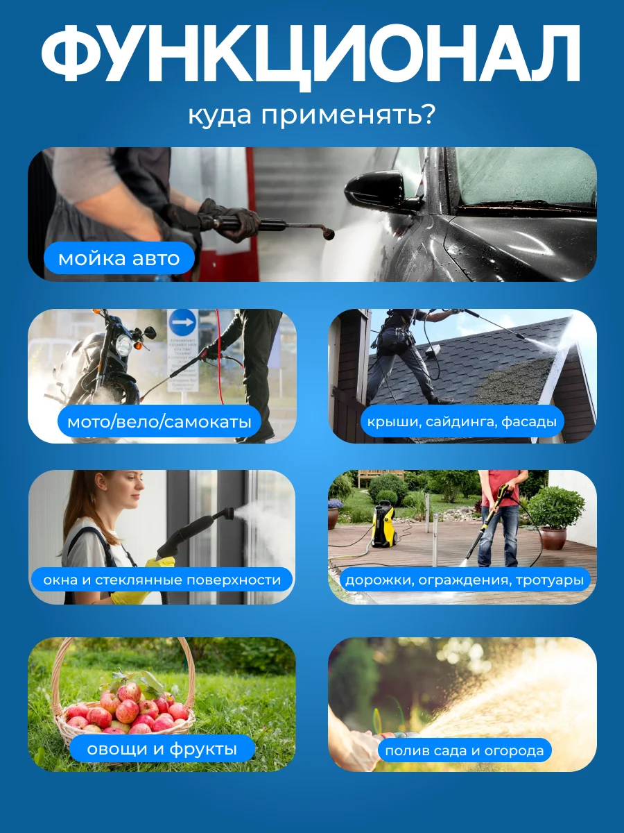 Черный автомобильная мойка, аккумуляторная/ Минимойка для авто, высокого давления, 2 АКБ, в кейсе
