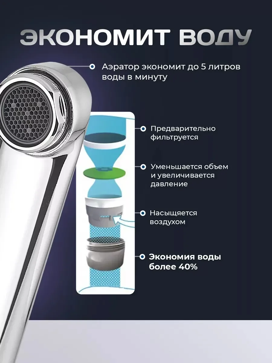 Смеситель для кухни, кран для раковины, длинный, поворотный излив, однорычажный