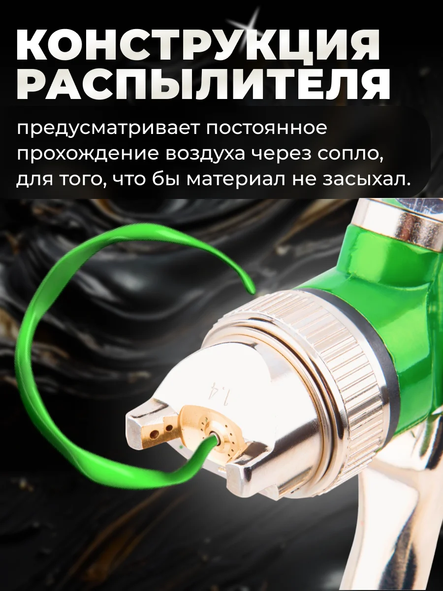 Краскопульт пневматический ECO SG-9500 с манометром (EC1536-01)