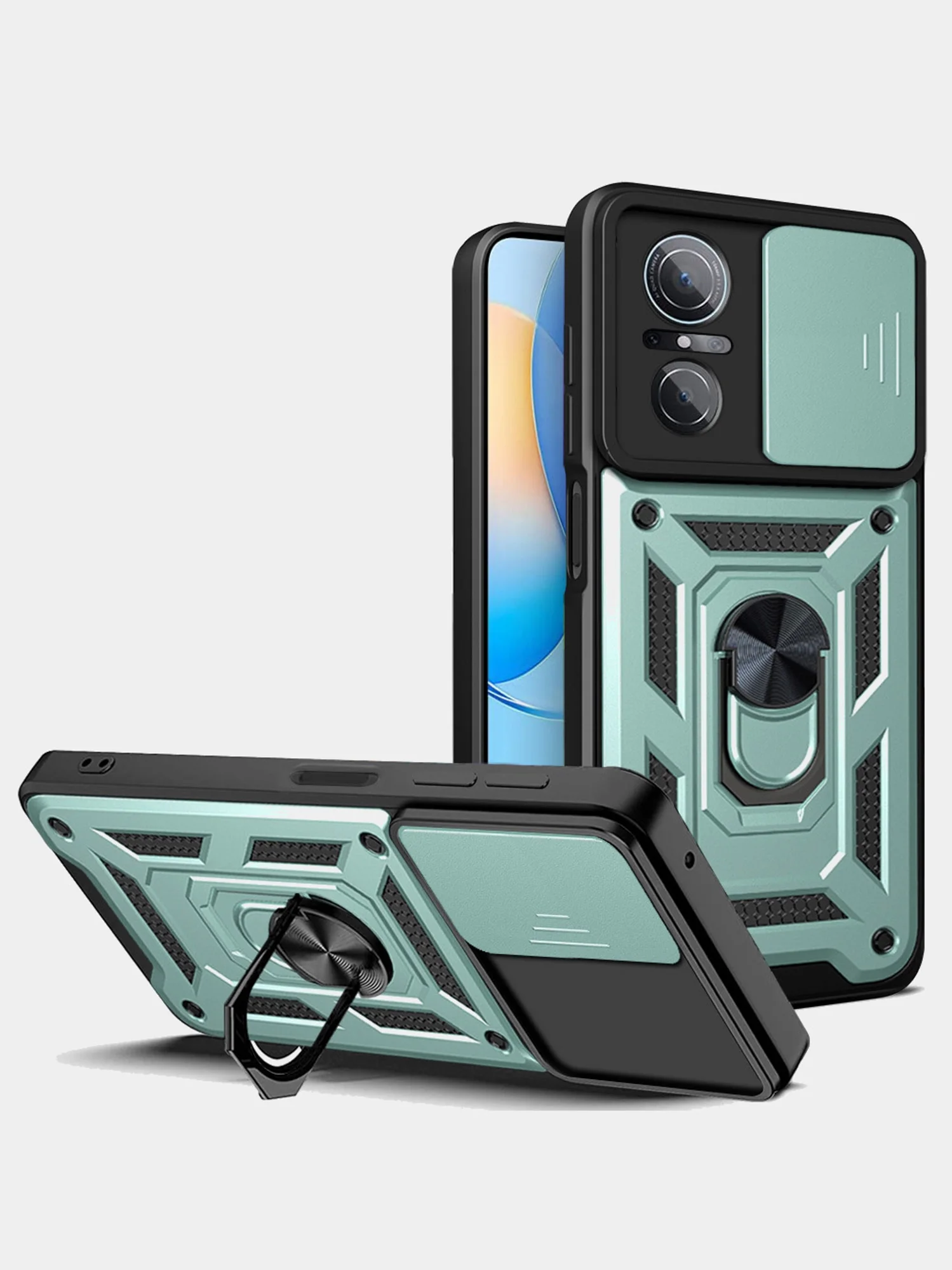 Зеленый чехол противоударный armors для Huawei Nova 9 SE / Хуавей Нова 9 SE с защитой камеры