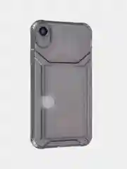Серый чехол для iPhone XR с карманом для карт прозрачный