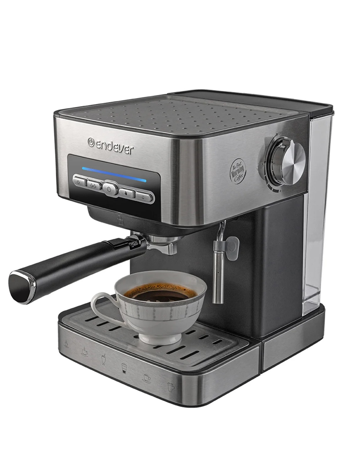 Серебряный кофеварка рожкового типа Endever Costa-1065