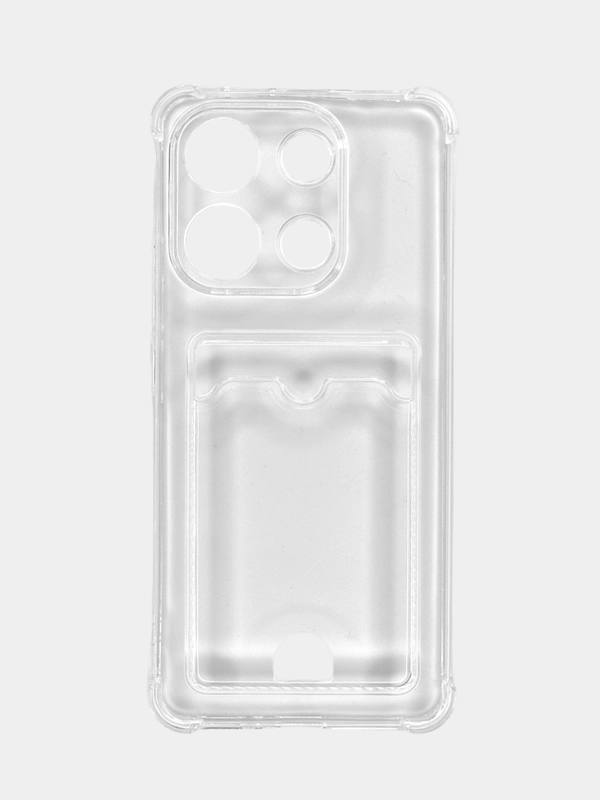 Чехол Redmi Note 13 4G / Редми Нот 13 4Г прозрачный с карманом для карты