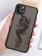 Чехол на iPhone (Айфон) 11/12/13/14 силиконовый/пластиковый с принтом "Дракон"