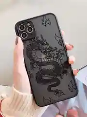 Чехол на iPhone (Айфон) 11/12/13/14 силиконовый/пластиковый с принтом "Дракон"