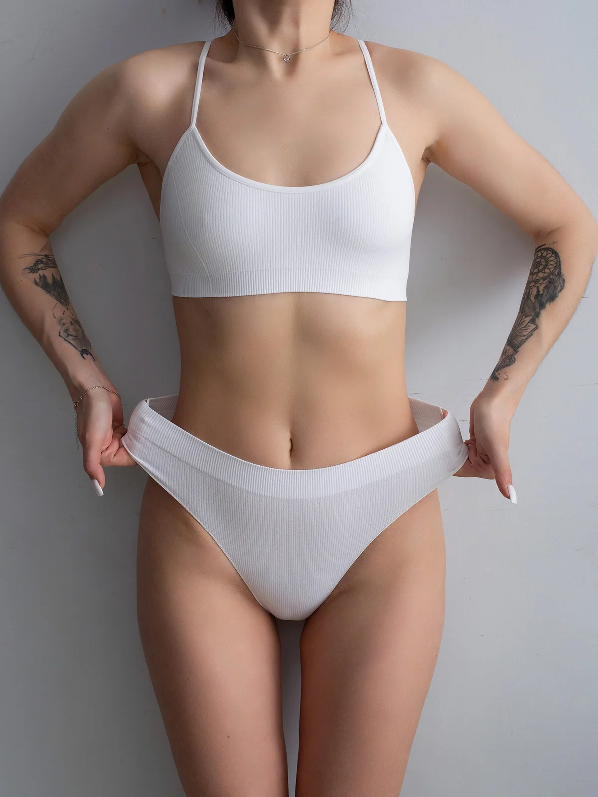 Белый топ Giulia BRASSIERE RIB