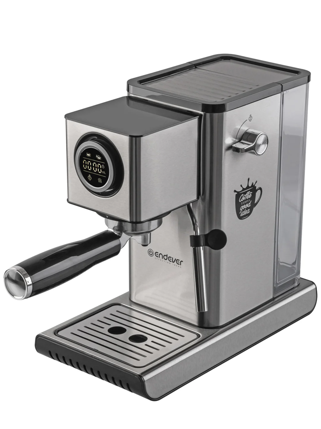 Серебряный кофеварка рожкового типа Endever Costa-1090