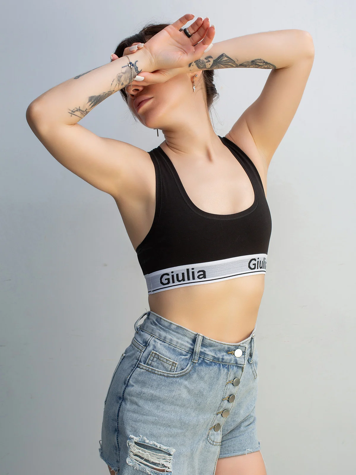 Черный топ Giulia Cotton Bra 01