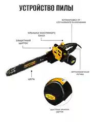 Пила цепная электрическая Partner for Garden ES-405 2000 Вт,16"/40 см шина,цепь 3/8-1,3-57