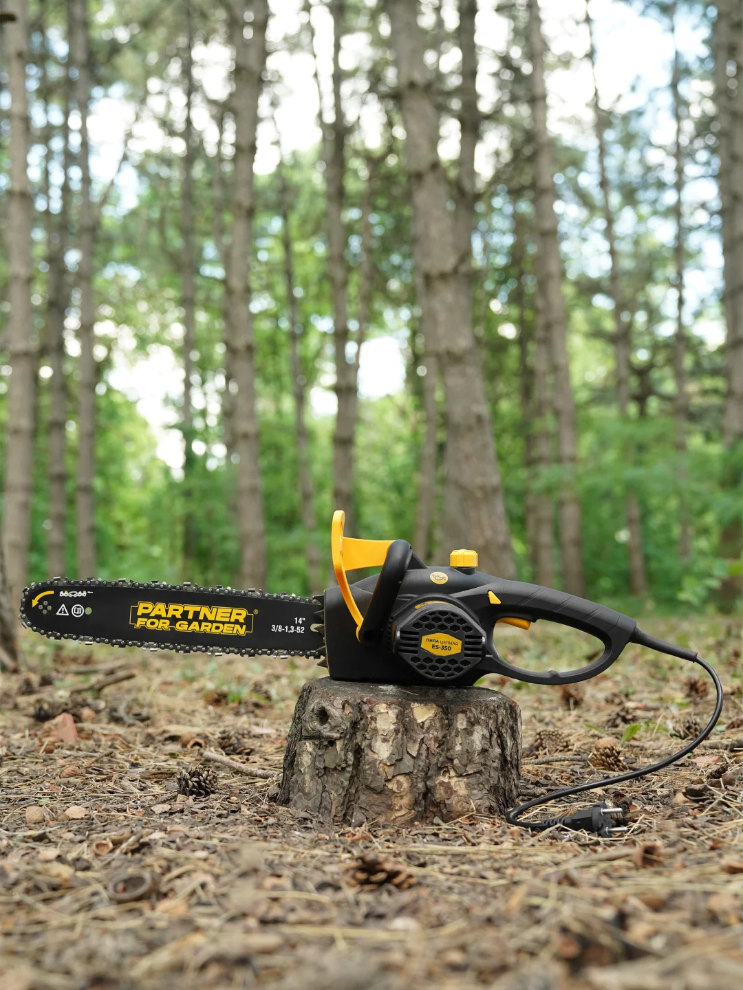 Пила цепная электрическая Partner for Garden ES-350(1800Вт,14"/ 35см шина,цепь 3/8-1,3-52)