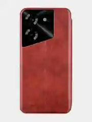 Коричневый чехол-книжка для Tecno Pova 5 из экокожи КАРТОФАН с функцией подставки, карманом для карт