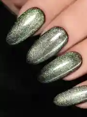 Зеленый гель лак Кошачий глаз, 8 мл