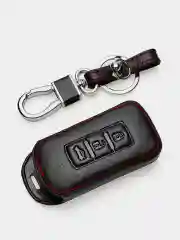Кожаный чехол для смарт ключа красная нить Mitsubishi Lancer Exgalant, ASX №765