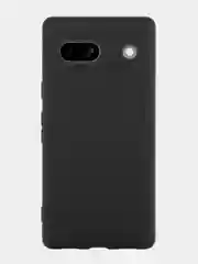 Черный чехол для Google Pixel 7A силиконовый BROSCORP матовый тонкий с бортиком- защитой камер