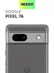 Прозрачный чехол для Google Pixel 7A силиконовый BROSCORP прозрачный с защитой камер и от прилипания