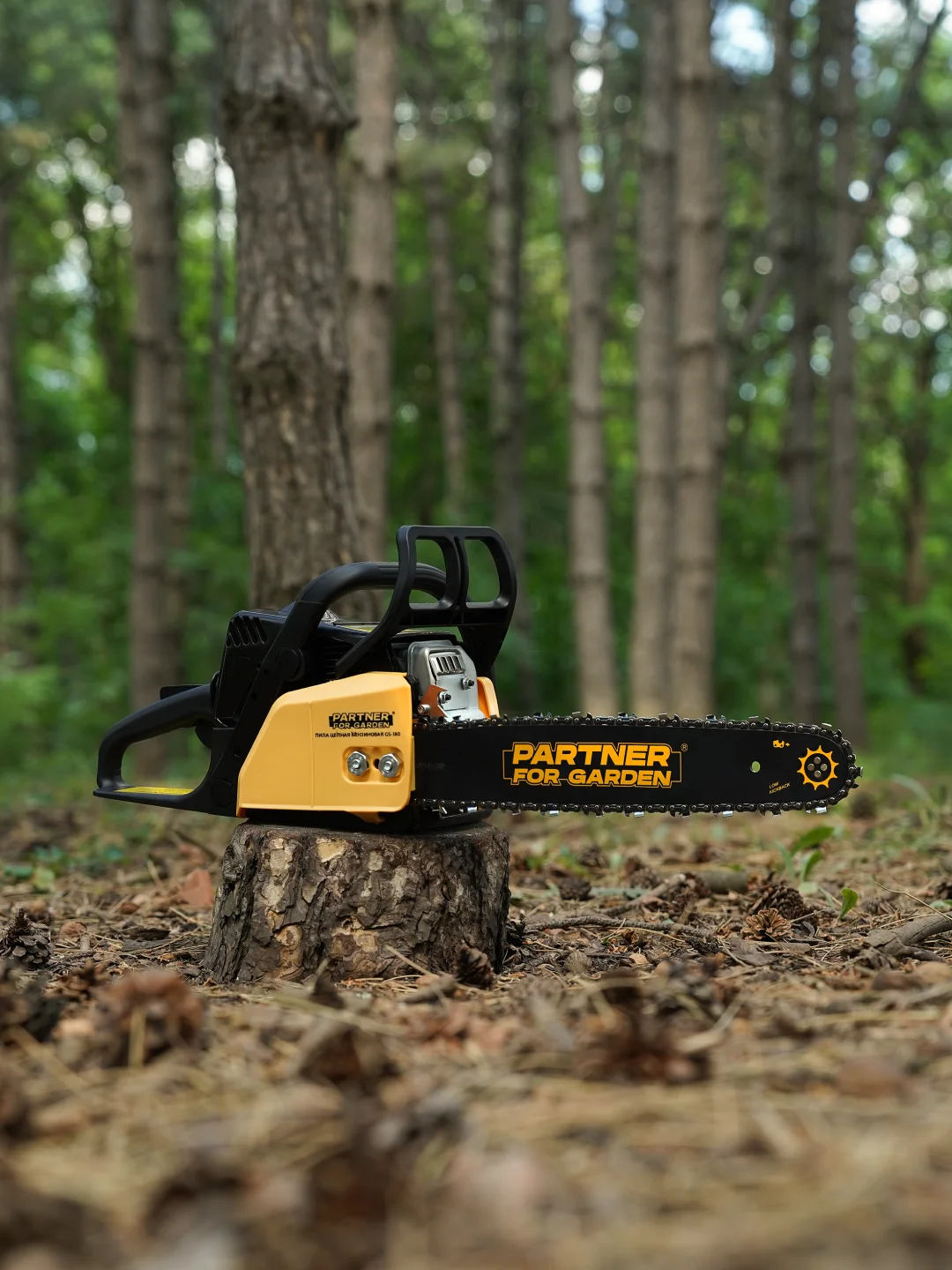 Бензопила цепная Partner for Garden GS 180 1.5 л.с, 2 кВт, 49,3 см3, лёгкий запуск