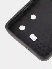 Черный чехол для Tecno Pova 5 противоударный КАРТОФАН пластиковый с кольцом-магнитом и шторкой