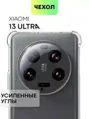 Прозрачный чехол для Xiaomi 13 Ultra противоударный силиконовый BROSCORP прозрачный, усиленные углы