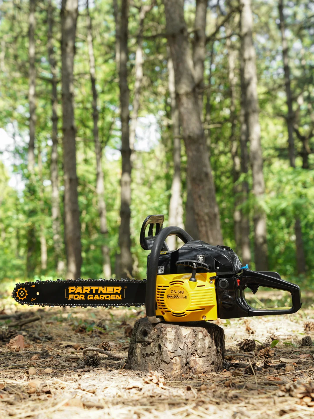 Бензопила цепная Partner for Garden GS 518 3,5 л.с, мощность 2,4 кВт, легкий запуск