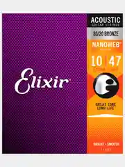 Струны для акустической гитары Elixir 11002 80-20 Bronze Nanoweb Extra Light 10-47