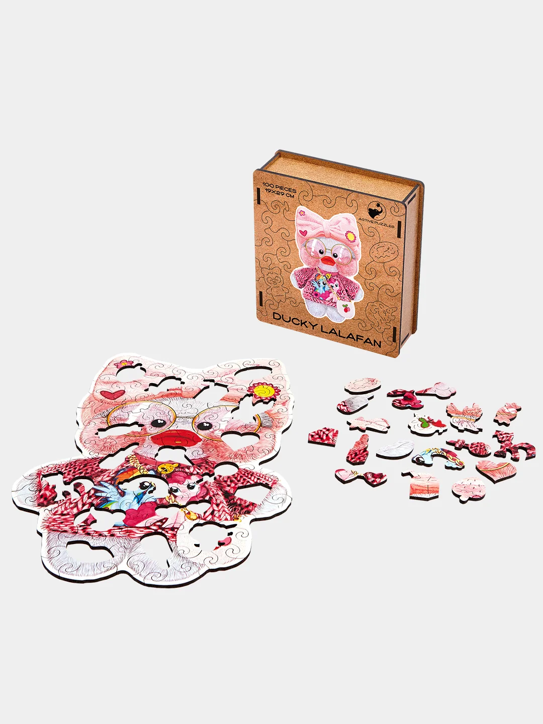 Деревянный фигурный пазл Active Puzzles "Уточка Лалафанфан",19х29 см, 100 деталей
