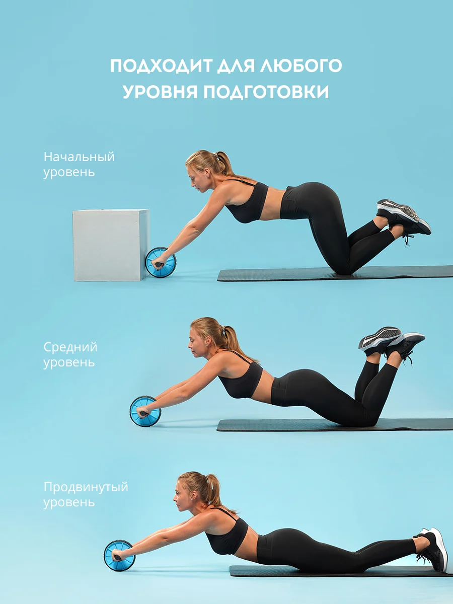 Ролик для пресса GALAXY LINE GL1012, черный с голубым