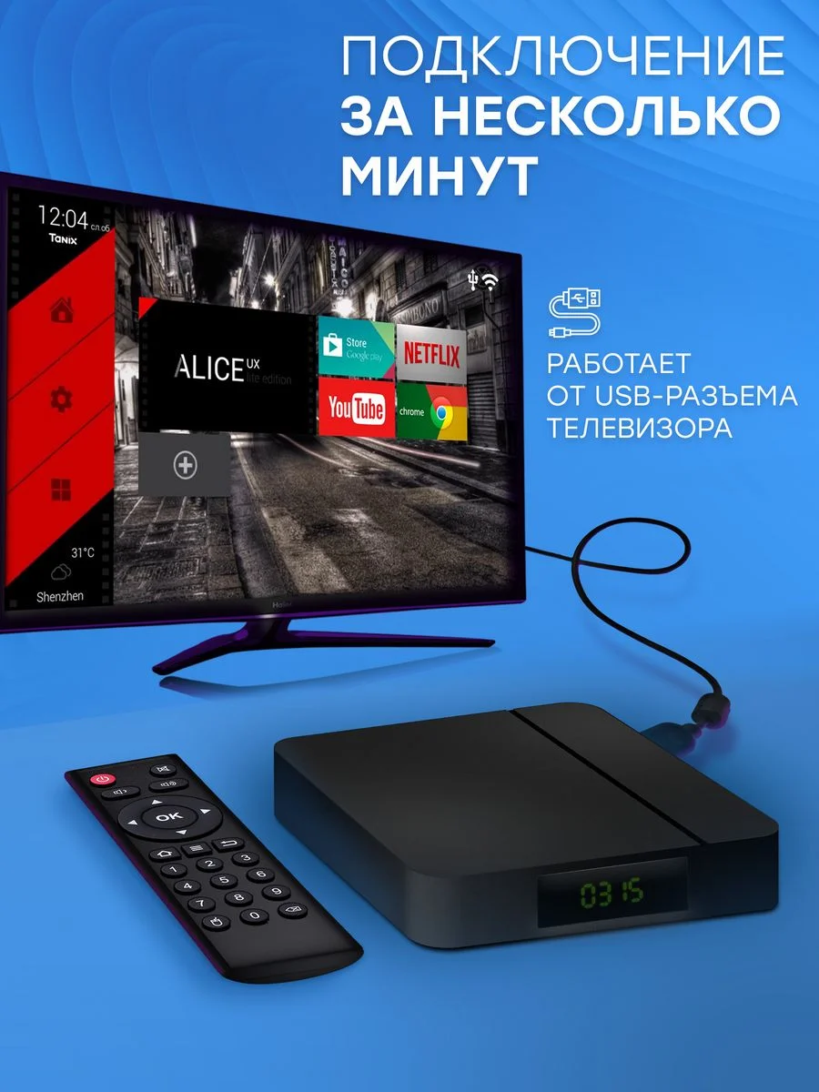 Смарт ТВ приставка android с wifi