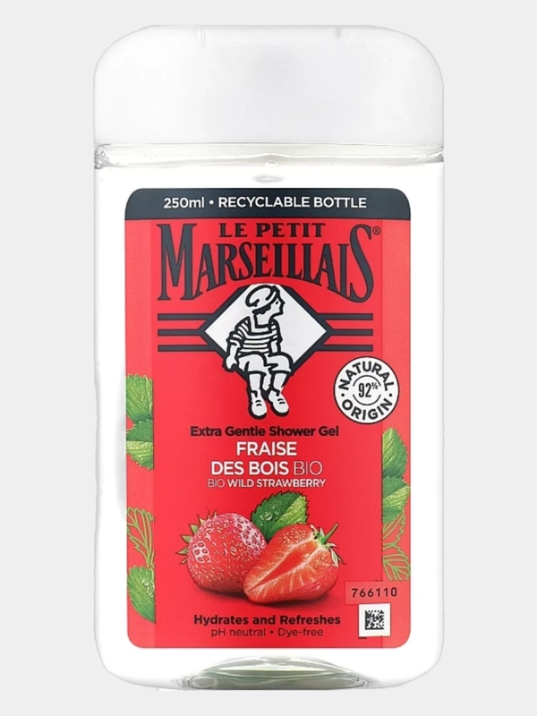 Le Petit Marseillais, гель для душа, парфюмированный, унисекс, Дикая клубника, 250 мл