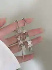 Серебряный серьги длинные с бабочками