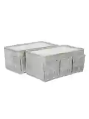 Комплект коробов с 3 объемными карманами, набор 2 штуки, 25х15х12 см