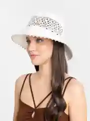 Бежевый шляпа женская летняя из льна, панама