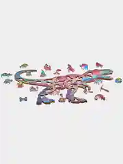 Деревянный фигурный пазл Active Puzzles "Забавный динозавр", 33х26 см, 112 деталей