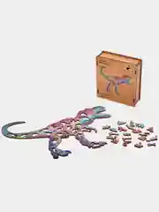 Деревянный фигурный пазл Active Puzzles "Забавный динозавр", 33х26 см, 112 деталей