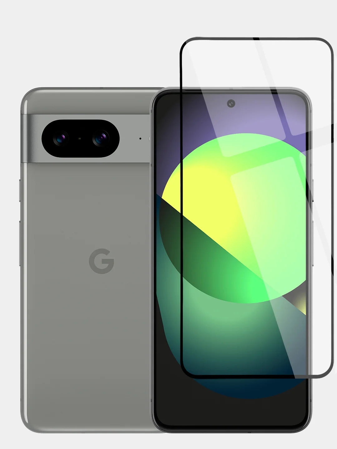 Прозрачный стекло 1-2 шт для Google Pixel 8 защитное BROSCORP с олеофобным покрытием, черной рамкой
