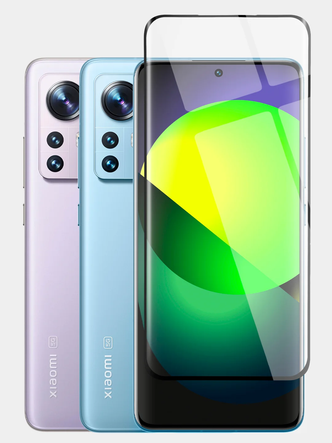 Прозрачный 1-2 шт стекло 3D для Xiaomi 12, 12X, 12S защитное BROSCORP закаленное со шпателем и рамкой