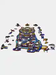 Деревянный фигурный пазл Active Puzzles "Дикий тигр (цветной)", 39х24 см, 190 деталей