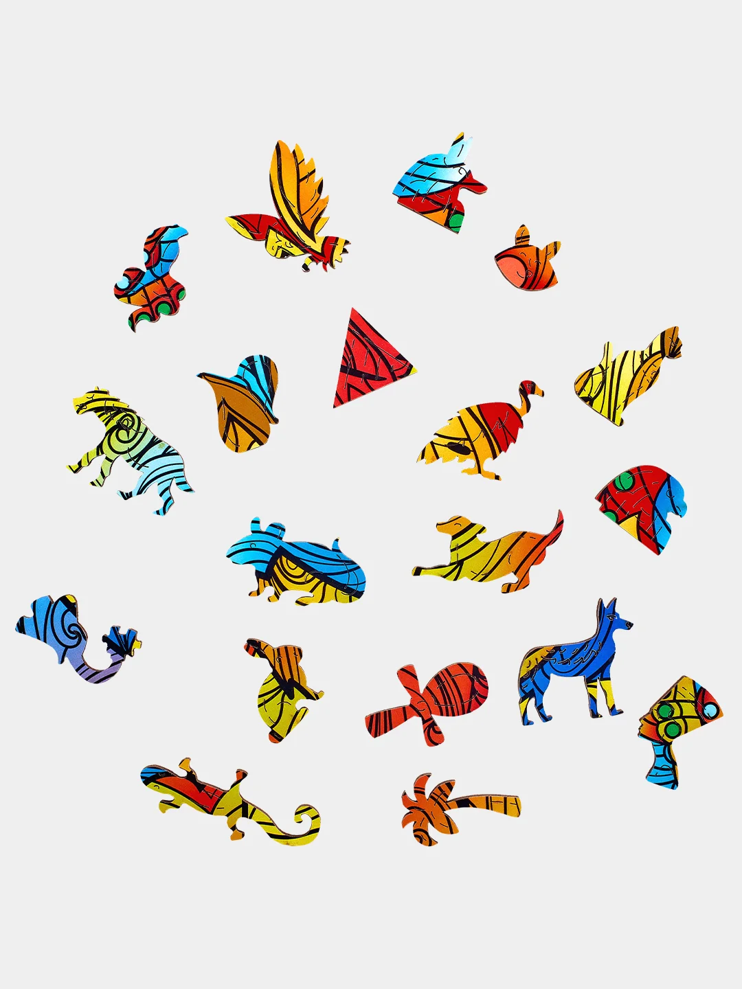 Деревянный фигурный пазл Active Puzzles "Мифический фенек(жёлтый)", 21х44 см, 203 детали